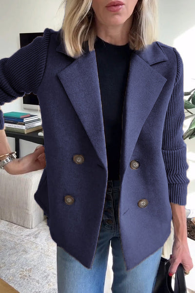 Amelia™ | Smart Blazer med Strikkede Ærmer