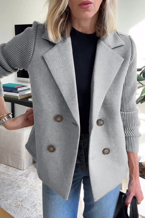 Amelia™ | Smart Blazer med Strikkede Ærmer