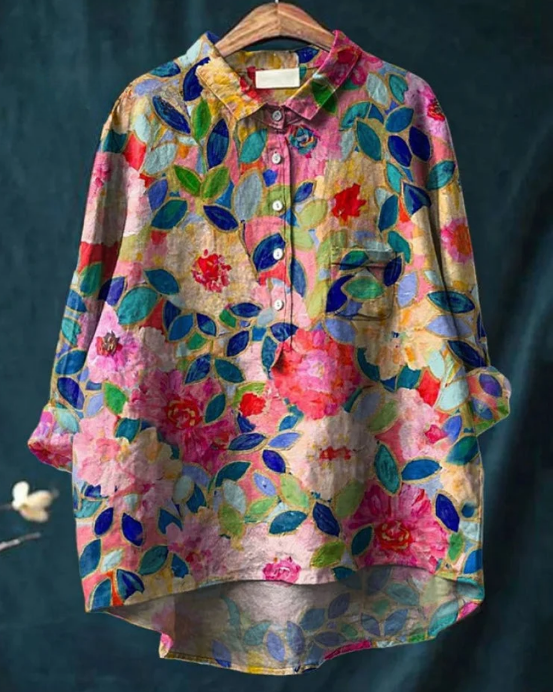 Jenny | Stilfuld Floral Skjorte med Knapper