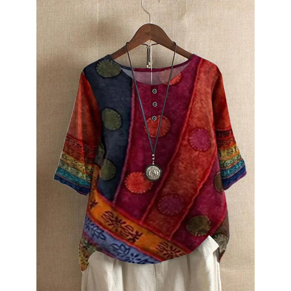Valarie - Farverigt Bohemian Top