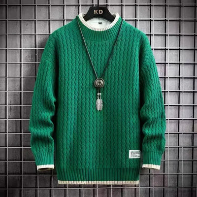 Levi | Farveblokeret Kabelstrik Turtleneck