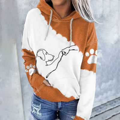 Trendy, afslappet hoodie med digitalt tryk