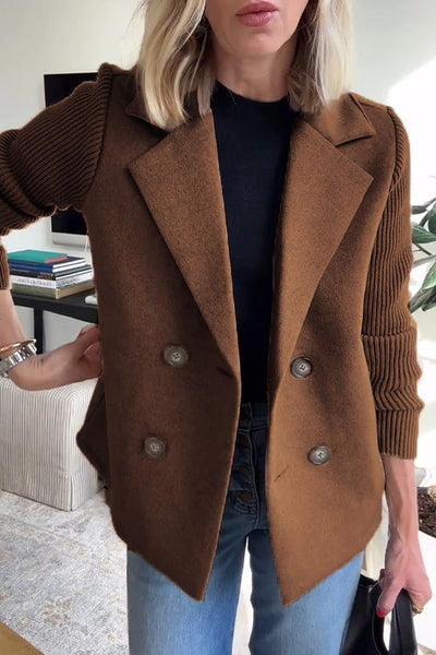 Amelia™ | Smart Blazer med Strikkede Ærmer