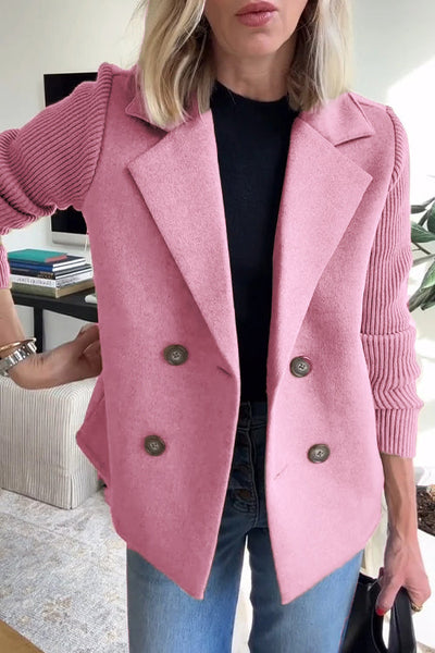Amelia™ | Smart Blazer med Strikkede Ærmer