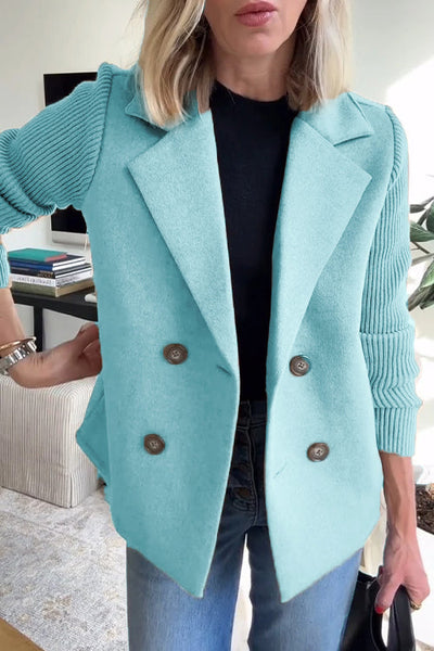Amelia™ | Smart Blazer med Strikkede Ærmer