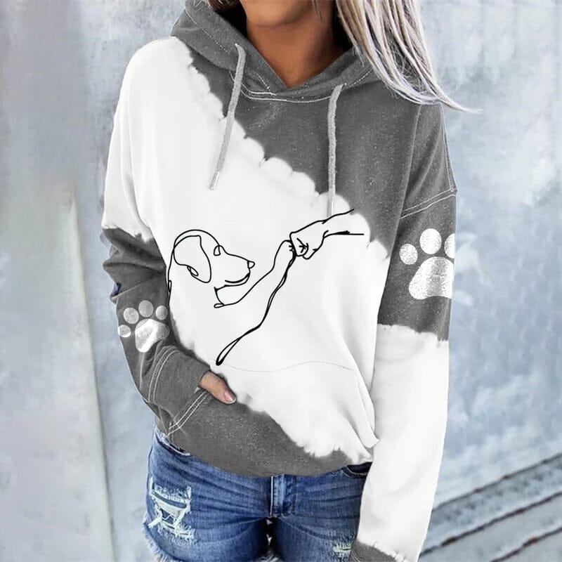 Trendy, afslappet hoodie med digitalt tryk