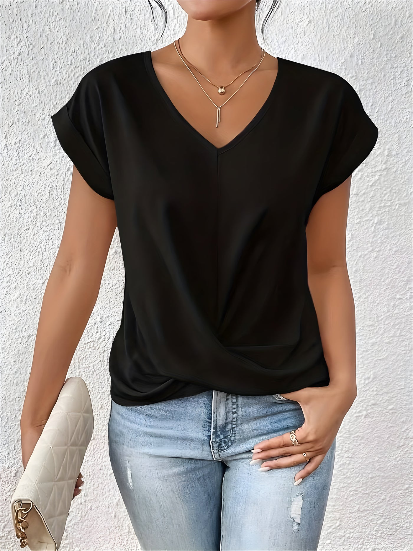 Kathrina | V-Udskæring Twist Front Top