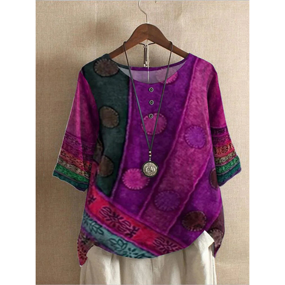 Valarie - Farverigt Bohemian Top