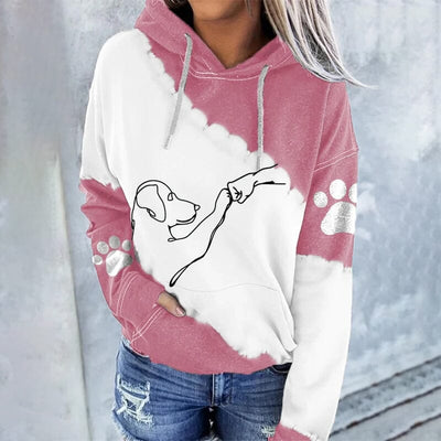 Trendy, afslappet hoodie med digitalt tryk