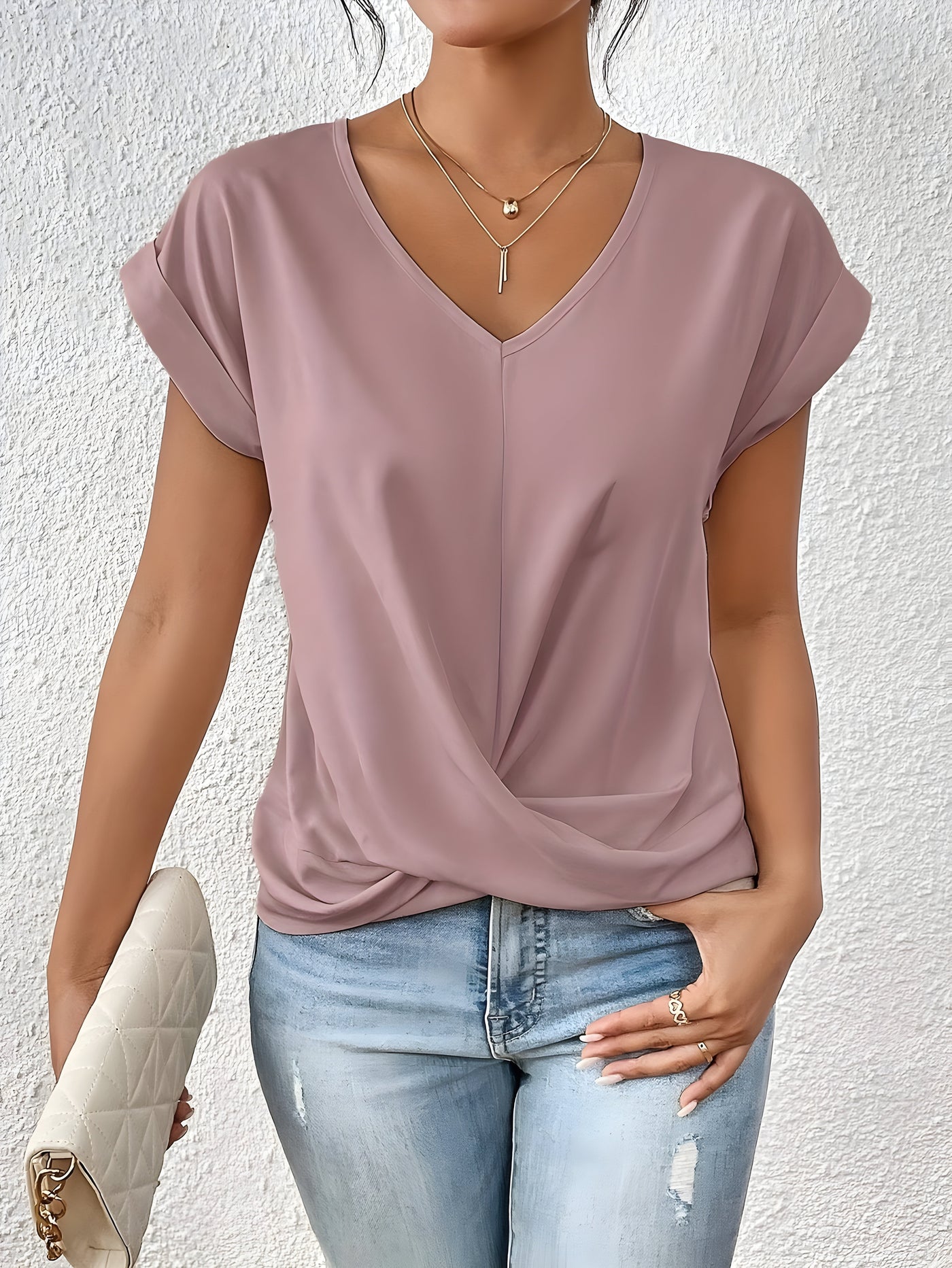 Kathrina | V-Udskæring Twist Front Top