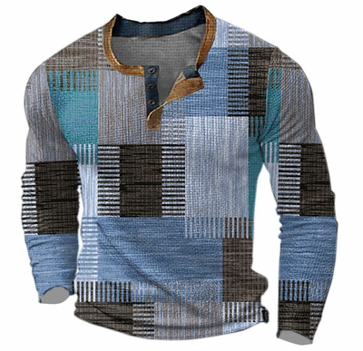 Lawson | Stilfuld Henley-Skjorte med geometrisk mønster
