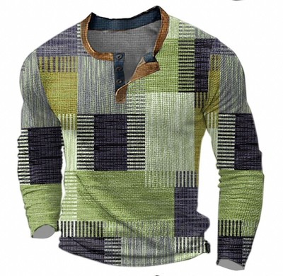 Lawson | Stilfuld Henley-Skjorte med geometrisk mønster