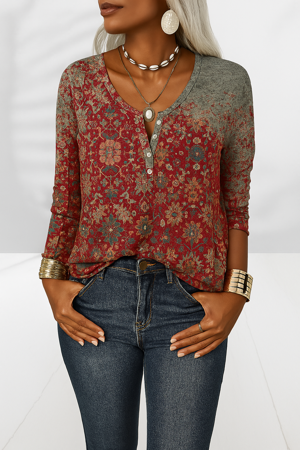 Alina - Elegant Boho-Bluse