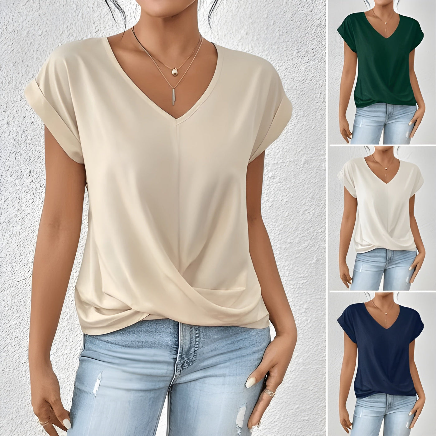 Kathrina | V-Udskæring Twist Front Top