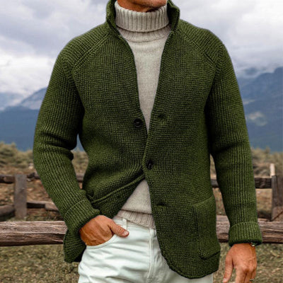 Jett - STRIKKET CARDIGAN I GROFT STRIK