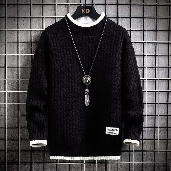Levi | Farveblokeret Kabelstrik Turtleneck