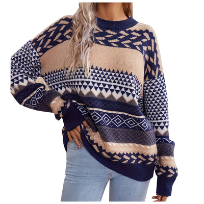 Haze™ | Retro Strik-Kontrastpullover