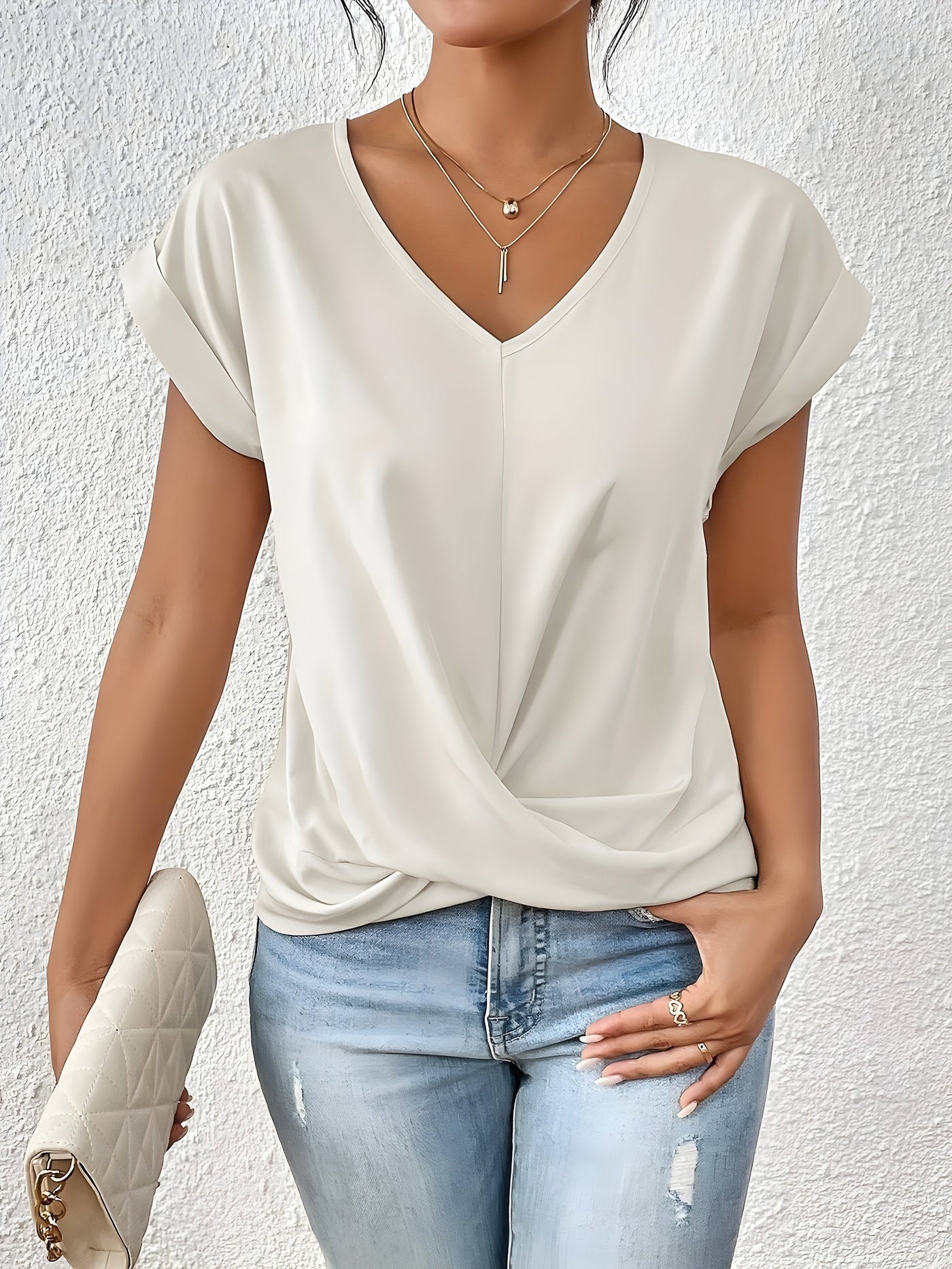 Kathrina | V-Udskæring Twist Front Top