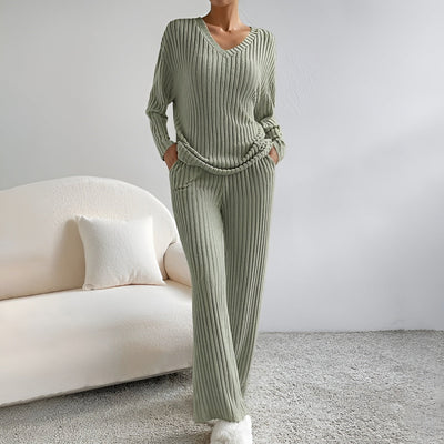 Isla™ | Stribet V-hals Pullover Sæt