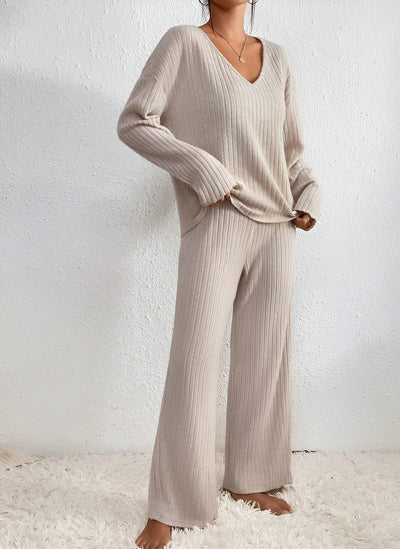 Isla™ | Stribet V-hals Pullover Sæt
