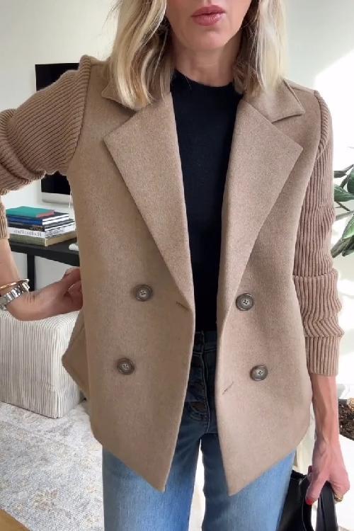 Amelia™ | Smart Blazer med Strikkede Ærmer