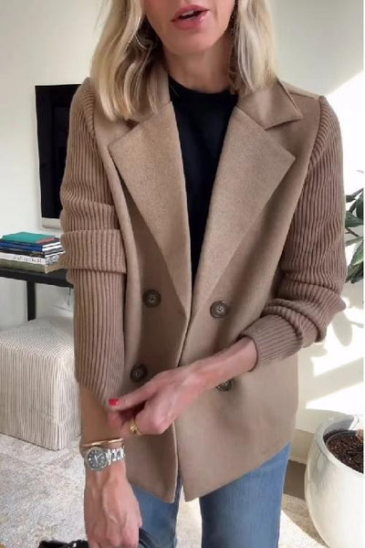 Amelia™ | Smart Blazer med Strikkede Ærmer