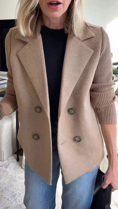 Amelia™ | Smart Blazer med Strikkede Ærmer